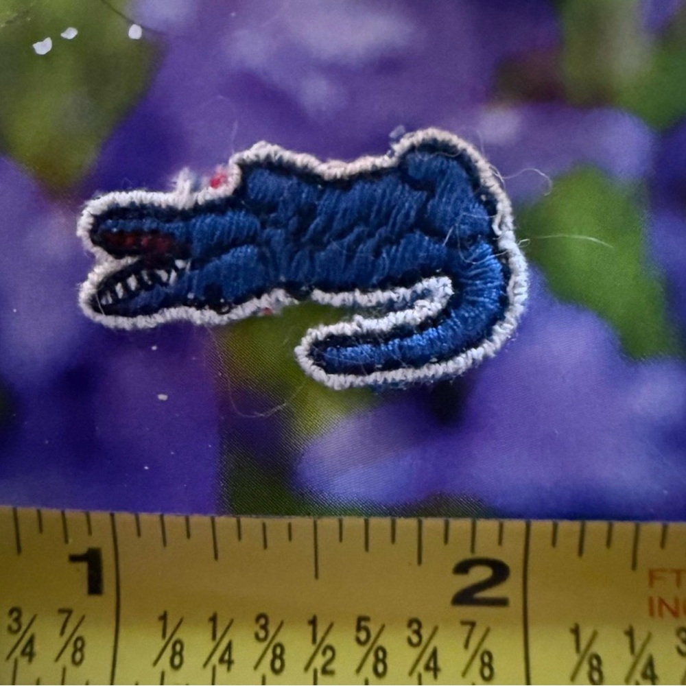 New IZOD LACOSTE Blue Embroidered Alligator Patch Sew-On